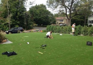 synthetic turf installation