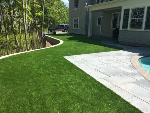 synthetic turf in backyard